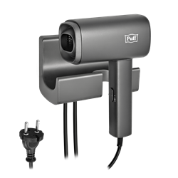 Фен для волос настенный "Puff-1800В", белый, 1,8 кВт, с розеткой, 20,5х11х24 см 0405.011