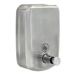 Дозатор для жидкого мыла из нерж. стали puff-8708, хром, 800 мл, с ключом, 19х12х12 см 1402.138