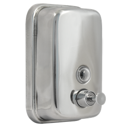 Дозатор для жидкого мыла из нержавеющей стали "SOLINNE", ТМ 801, полированный, 500 мл, 17х12х13 см 2512.030