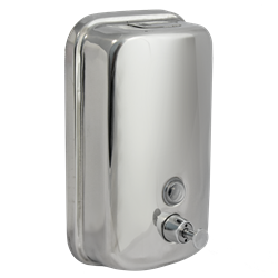 Дозатор для жидкого мыла из нержавеющей стали, "SOLINNE", TM804, полированный, 1,0 литр, 21х13,5х11 2512.042