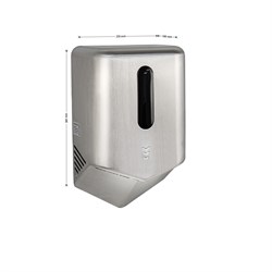 Сушилка для рук антивандальная, с дисплеем, модель V-windblade - NEW, 1300 W, корпус из нержавеющей стали марки SUS 304, цвет САТИН. 6868-N