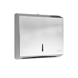 Диспенсер для бумажного полотенца Z сложения, на две пачки, с ключом, из нержавеющей стали, цвет САТИН. 901