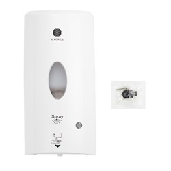 Дозатор СЕНСОРНЫЙ, для ДЕЗИНФЕКЦИЯ, пластик АБС, БЕЛЫЙ с чёрным, 1200 мл. питание 6АА или от сети 100-240 / 9V 682