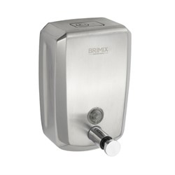 Дозатор жидкого мыла настенный, металлический, с глазком, из нержавеющей стали марки 201, на 800 мл, сатин 644