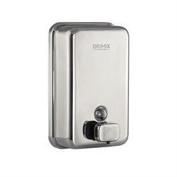 Дозатор для жидкого мыла 1000 мл, настенный, прямоугольный корпус с глазком, из нержавеющей стали марки SUS 304, цвет ХРОМ. 615K