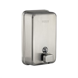 Дозатор для жидкого мыла 1000 мл, настенный, прямоугольный корпус с глазком, из нержавеющей стали марки SUS 304, цвет САТИН. 616K