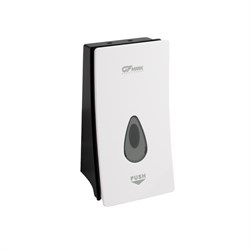 Дозатор жидкого МЫЛА, универсальный, пластиковый, БЕЛЫЙ, с глазком - капля, 400 мл 641