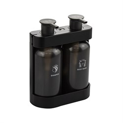 Дозатор для жидкого мыла, антивандальный, двойной ( 2 х 380 мл ), из высокопрочного АБС пластика, цвет корпуса ЧЕРНЫЙ. 6232