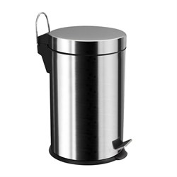 Ведро из нержавеющей стали, с педалью, круглое, 20 литров, крышка микролифт, цвет ХРОМ. 1120