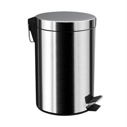 Ведро из нержавеющей стали, с педалью, круглое, 7 литров, цвет ХРОМ. 107