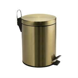 Ведро из нержавеющей стали, с педалью, круглое, 5 литров, цвет МАТОВОЕ ЗОЛОТО. 105-G