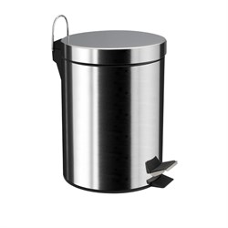 Ведро из нержавеющей стали, с педалью, круглое, 5 литров, цвет ХРОМ. 105