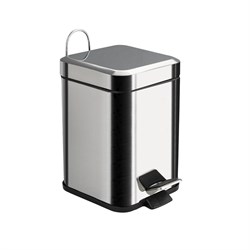 Ведро из нержавеющей стали, с педалью, квадратное, 3 литра, цвет ХРОМ. 10803