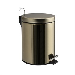 Ведро из нержавеющей стали, с педалью, круглое, 5 литров, цвет БРОНЗА. 105-B