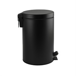 Ведро из нержавеющей стали, с педалью, круглое, 7 литров, цвет ЧЁРНЫЙ. 2407