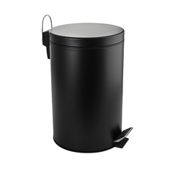 Ведро из нержавеющей стали, с педалью, круглое, 12 литров, цвет ЧЁРНЫЙ. 2412