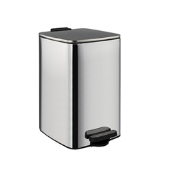 Ведро из нержавеющей стали, с педалью, квадратное, 16 литров, крышка микролифт, цвет ХРОМ. 10816-X