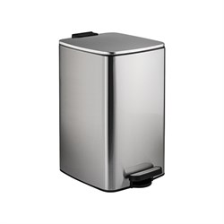 Ведро из нержавеющей стали, с педалью, квадратное, 16 литров, крышка микролифт, цвет САТИН. 10816-S