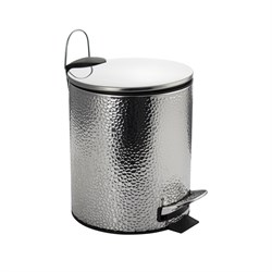 Ведро из нержавеющей стали, с педалью, круглое, 5 литров, с декоративной поверхностью, цвет ХРОМ. 105-S