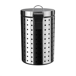 Ведро из нержавеющей стали, с педалью, круглое, 7 литров, перфорированное, цвет ХРОМ. 107-H