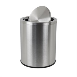 Ведро для мусора, крышка-качели, 12л. Нержавеющая сталь SUS 410. Цвет САТИН. 11212