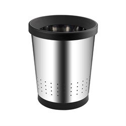 Ведро круглое, офисное, 12 л, перфорированное, без крышки. Нержавеющая сталь SUS 410. Цвет ХРОМ. 1605