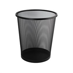 Ведро круглое, 12 л, сетчатое, офисное, металлическое, без крышки. Нержавеющая сталь SUS 410. Цвет ЧЁРНЫЙ. 42112