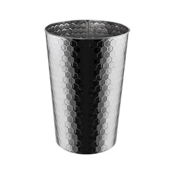 Ведро круглое, 15 л, с ромбическим рисунком, офисное, металлическое, без крышки. Нержавеющая сталь SUS 410. Цвет ХРОМ. 42015