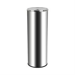 Урна с пепельницей круглая, из нержавеющей стали, ?21см, высота 58см, 18л, без ведра, цвет ХРОМ. 2018