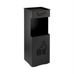 Урна с пепельницей 24 литра, металлическая, цвет ЧЁРНЫЙ. 2027