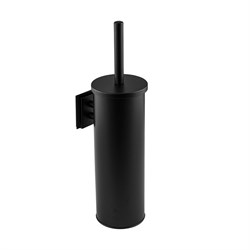 Ёрш для унитаза круглый, настенный, из нержавеющей стали, цвет ЧЕРНЫЙ. 31401