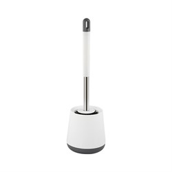Ёрш для унитаза напольный, корпус из АБС пластика, с силиконовой щёткой, цвет БЕЛЫЙ. 825