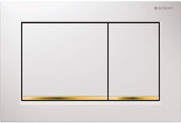 Смывная клавиша Geberit Omega30 для двойного смыва к 111.003/030/060 белый/позолота 115.080.KK.1