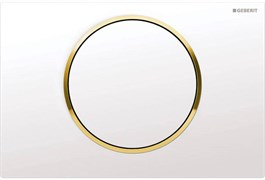 Смывная клавиша Geberit Sigma10 смыв/стоп к 111.300/350/361/362/380/390/796, белые/позолота 115.758.KK.5