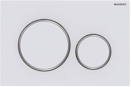 Клавиша смыва Sigma 20 NEW двойной смыв к 111.300/350/361/362/380/390/796 не оставляет отпечатков пальцев,белый мат/хром глянц/белый мат 115.882.JT.1