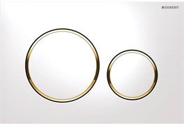 Клавиша смыва Sigma 20, двойной смыв, к 111.300/350/361/362/380/390/796 бел/бел/золото 115.882.KK.1