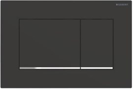 клавиша двойного смыва Sigma 30 NEW к 111.300/350/361/362/380/390/796 не оставляет отпечатков пальцев, черный мат/хром глянц/черный мат 115.883.14.1
