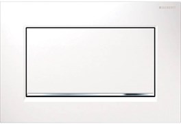Смывная клавиша Sigma 30, смыв-стоп,к 111.300/350/361/362/380/390/796 бел/бел/хр. гл 115.893.KJ.1