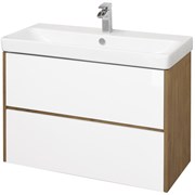 Набор: 1A251901SDZ90 Тумба-умывальник Сканди 90 Бел/Дуб Рустикальный/ 1WH501629 Раковина Адриана 90 1A2519K0SDZ90