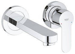 BauEdge Смеситель для раковины, на 2 отверстия, настенный монтаж, хром 20474000