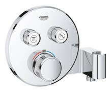 Grohtherm SmartControl Внешняя часть термостатического смесителя на 2 выхода со встроенным держателем ручного душа, хром 29120000