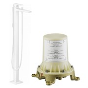 Set HG Metropol смеситель для ванны напольный (32532700+10452180), матовый белый 32532700S