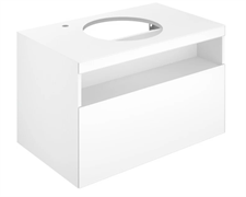 STAGELINE Тумба под умывальник 800x550x490mm,1 ящик,oтверстие под смеситель слева,с освещением,pозеткa и USB,пластиковый сифон,цв.белый 32864300100