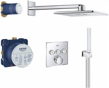 Grohtherm SmartControl Perfect Душевая система с душевым гарнитуром и верхним душем Rainshower SmartActive Cube 310, хром 34706000