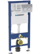 Инсталляция Geberit Duofix для подвесного унитаза, 112 см, со смывным бачком Delta 12 см, смывная клавиша Delta20 хром глянцевый 458.118.21.2