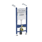 Инсталляция Geberit Duofix для подвесного унитаза, 112 см, со смывным бачком Delta 12 см, смывная клавиша Delta01, крепёж к стене, Хром 458.149.21.1