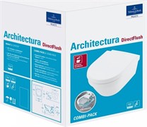 4694 HR01 ARCHITECTURA Комбипак (4694R001 Унитаз 370х530, подвесной, DirectFlush + 98M9C101 Сиденье для унитаза, Quick Release, SoftClosing) 4694HR01