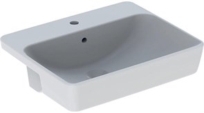 Geberit VariForm Раковина полувстраиваемая в столешницу квадратной формы, 55х45 см, с отв. под смеситель, с отв. перелива 500.681.01.1