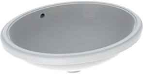Geberit VariForm Раковина с установкой под столешницу овальной формы, Т1=50х40 см, без отв. под смеситель, с отв. перелива 500.752.01.2