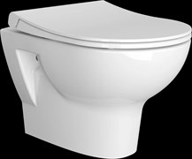 Комплект: Безободковый подвесной унитаз VitrA Zentrum + тонкое дюропластовое сиденье микролифт 5795B003-6077